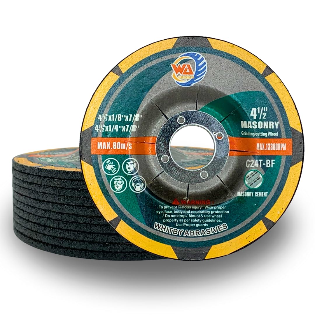 Whitby Abrasives 4-1/2 inch concrete and masonry grinding wheels, 10 pack