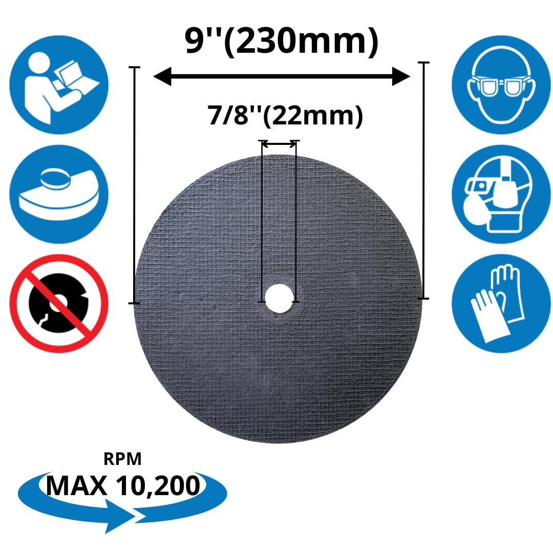 Whitby Abrasives 9 inch cut-off wheels for metal and stainless steel, 20 pack