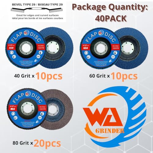 4-1/2" x 7/8" Zirconia Type 29 Flap Discs for Metal & Stainless Steel