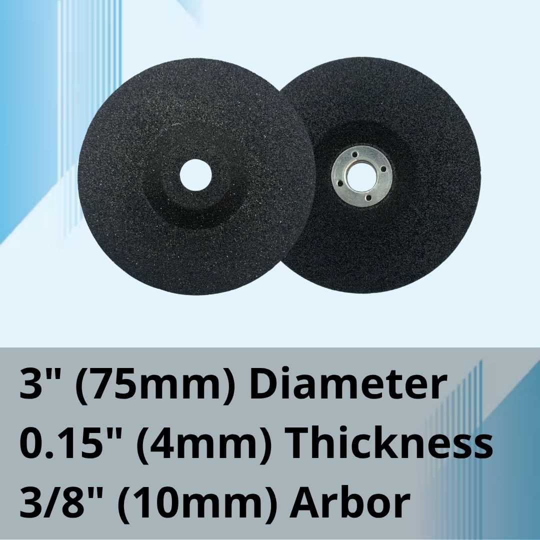 5 DISQUES - Meules de 7,6 cm pour meuleuse droite, disque à tronçonner à centre déprimé avec arbre de 9,5 mm, mini-disques agressifs pour l'élimination de la rouille et le métal/acier inoxydable, à utiliser sur une meuleuse droite