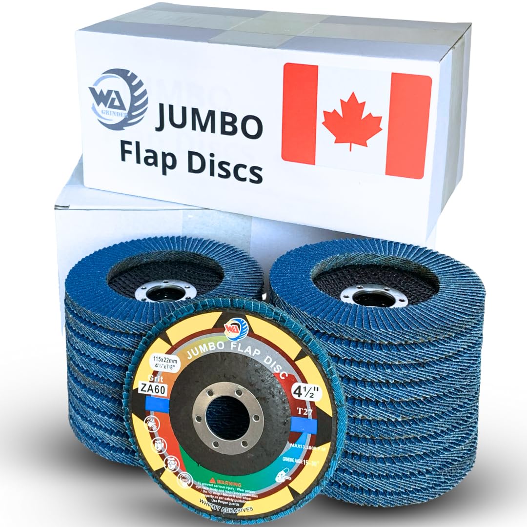Whitby Abrasives high density flap discs for angle grinders, 20 pack