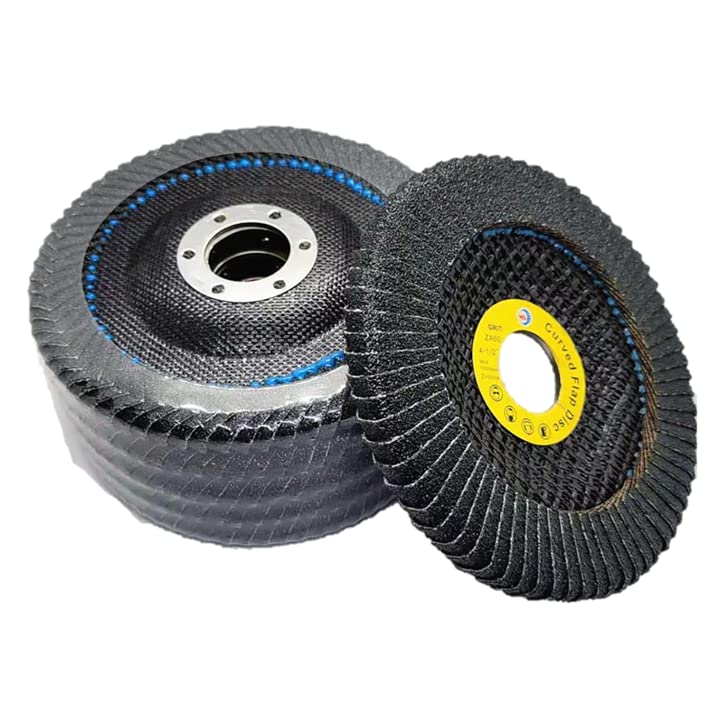 WA 5PCS-4 Disco de lija de zirconio con solapa de borde curvo de 1/2"x7/8" muela abrasiva para amoladora angular de metal/acero inoxidable/carpintería de 4 1/2 pulgadas (GRANO 80)
