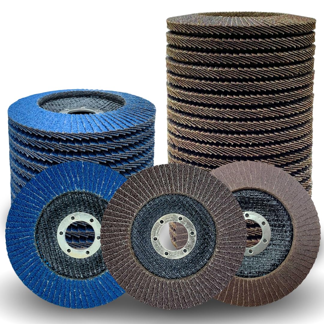 Whitby Abrasives 5 inch assorted grit zirconia and aluminum oxide flap discs, 30 pack