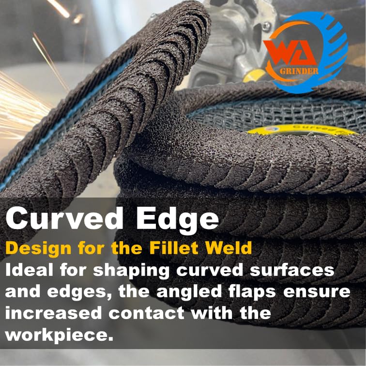 5 PACK 4-1/2" x 7/8" Curved Edge Calcined Alumina Flap Discs