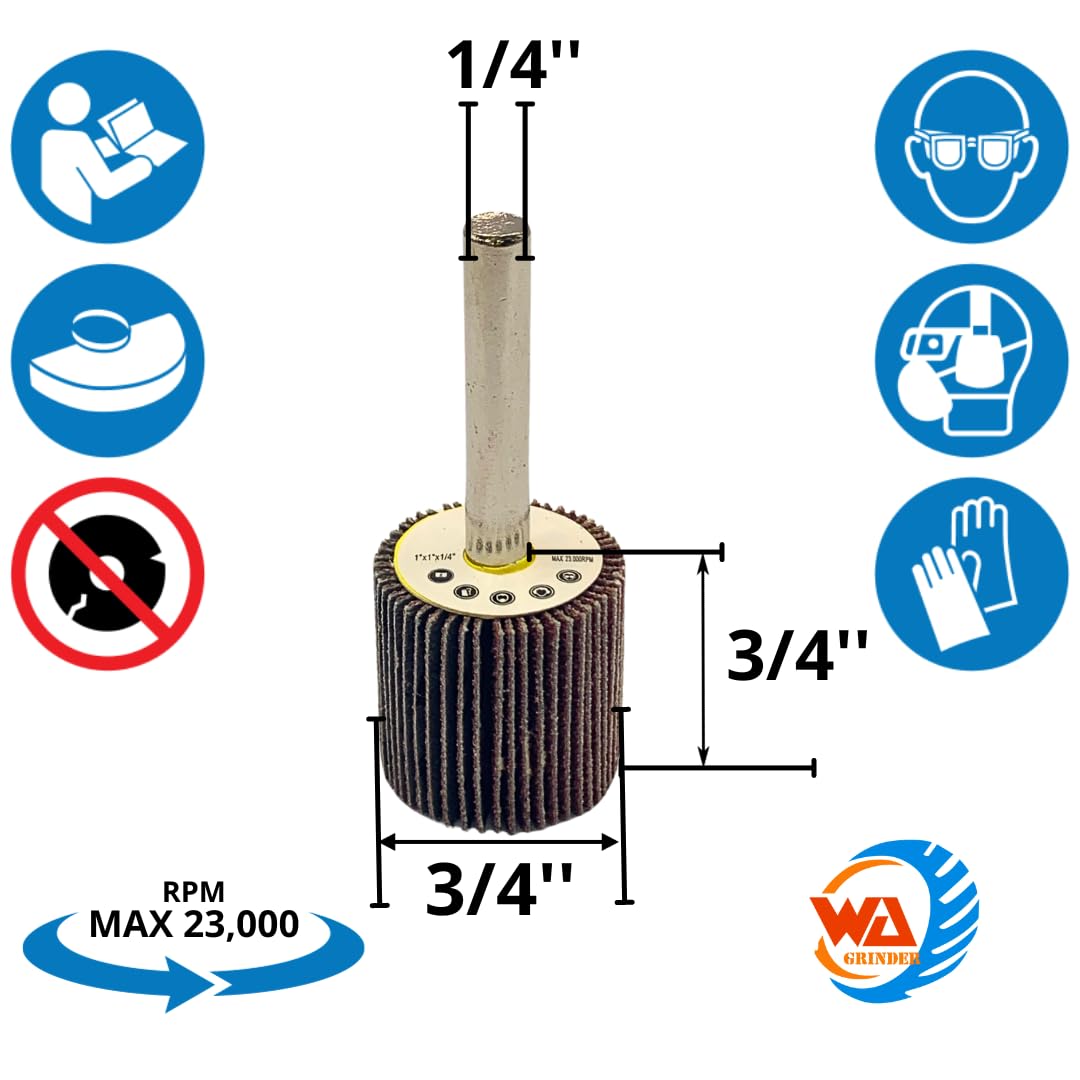 WA 18PAQUETE - Muelas abrasivas de láminas montadas duraderas de alto rendimiento, grano surtido 6x60#, 6x80#, 6x120#, Muelas abrasivas de óxido de aluminio con forma cónica