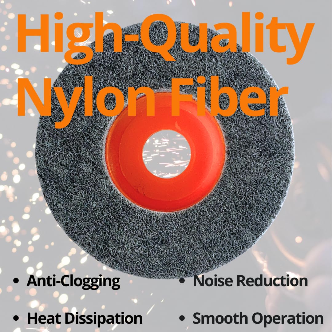 5 PACK 4-1/2" x 7/8" Nylon Fiber Polishing Discs, 240 Grit