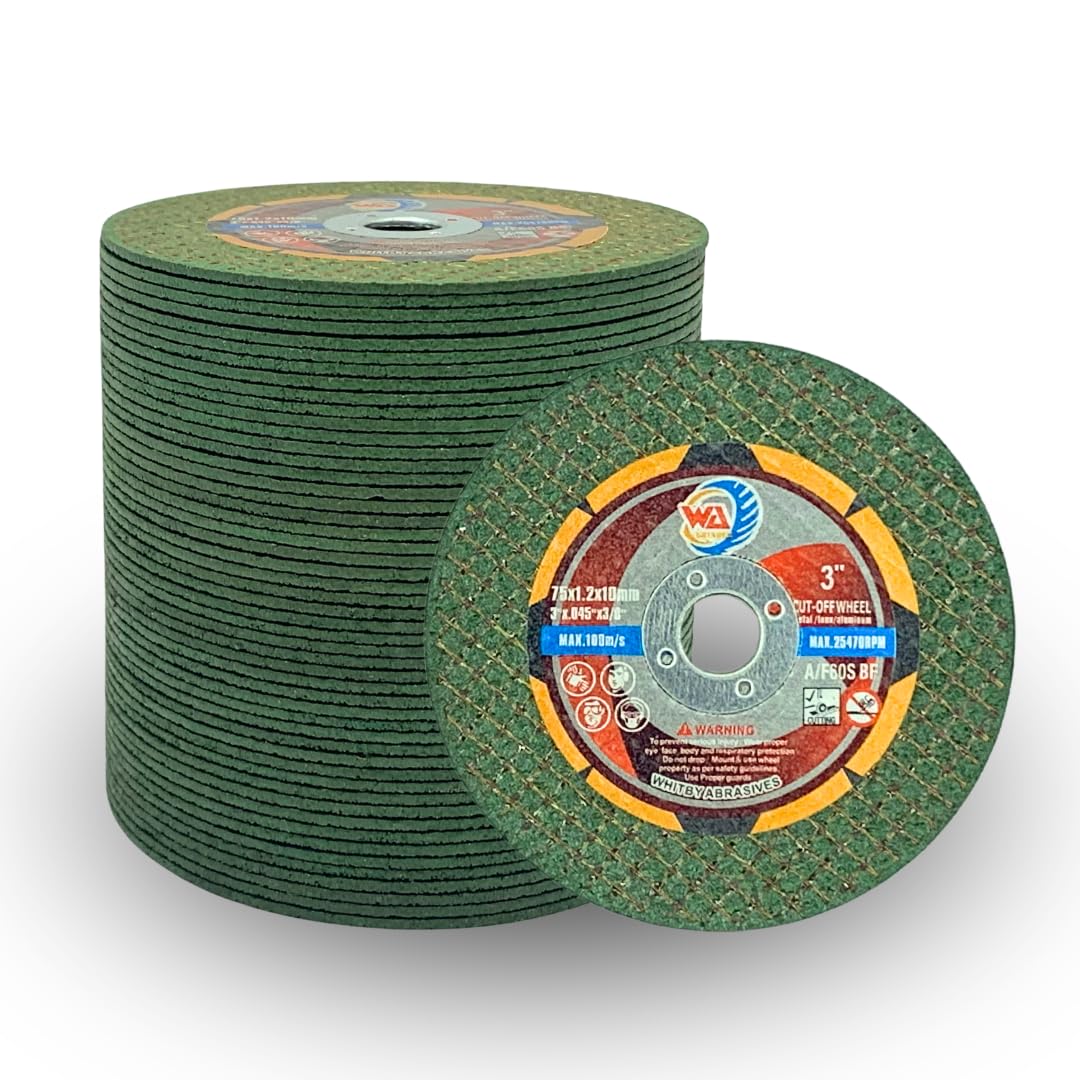 Whitby Abrasives 3 inch thin cut-off discs, 50 pack