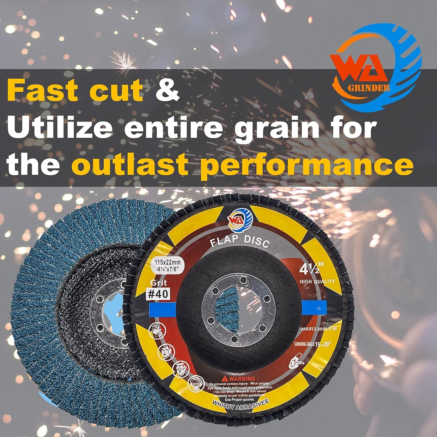 20 PACK 5" x 7/8" Premium Zirconia/Aluminum Flap Discs