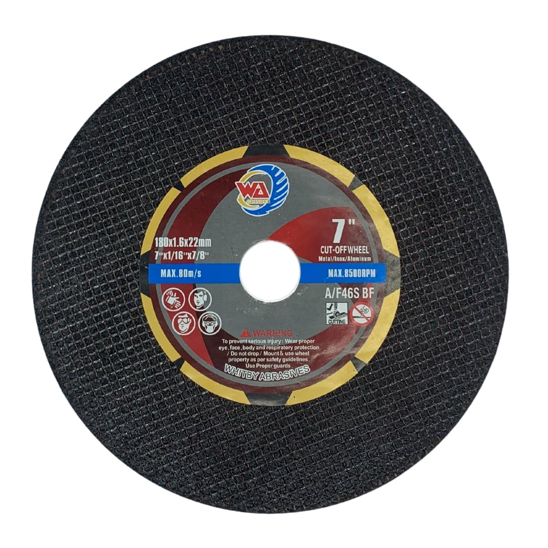 Whitby Abrasives 7 inch cutting wheels for metal and stainless steel, 10 pack