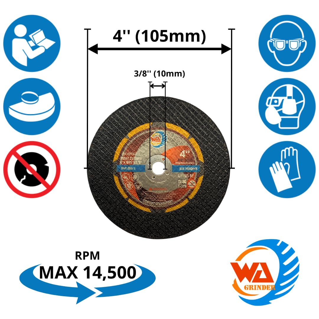 25 PACK 4" x 0.045" x 3/8" Cut-Off Wheels for Metal & Stainless Steel