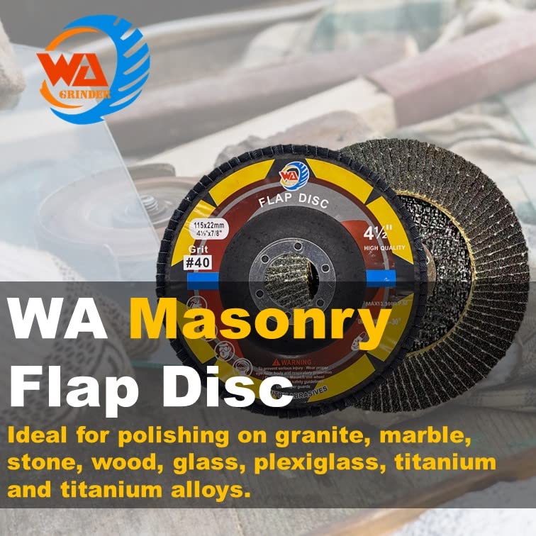 10 PACK 4-1/2" x 7/8" Silicon Carbide Masonry Flap Discs, 120 Grit