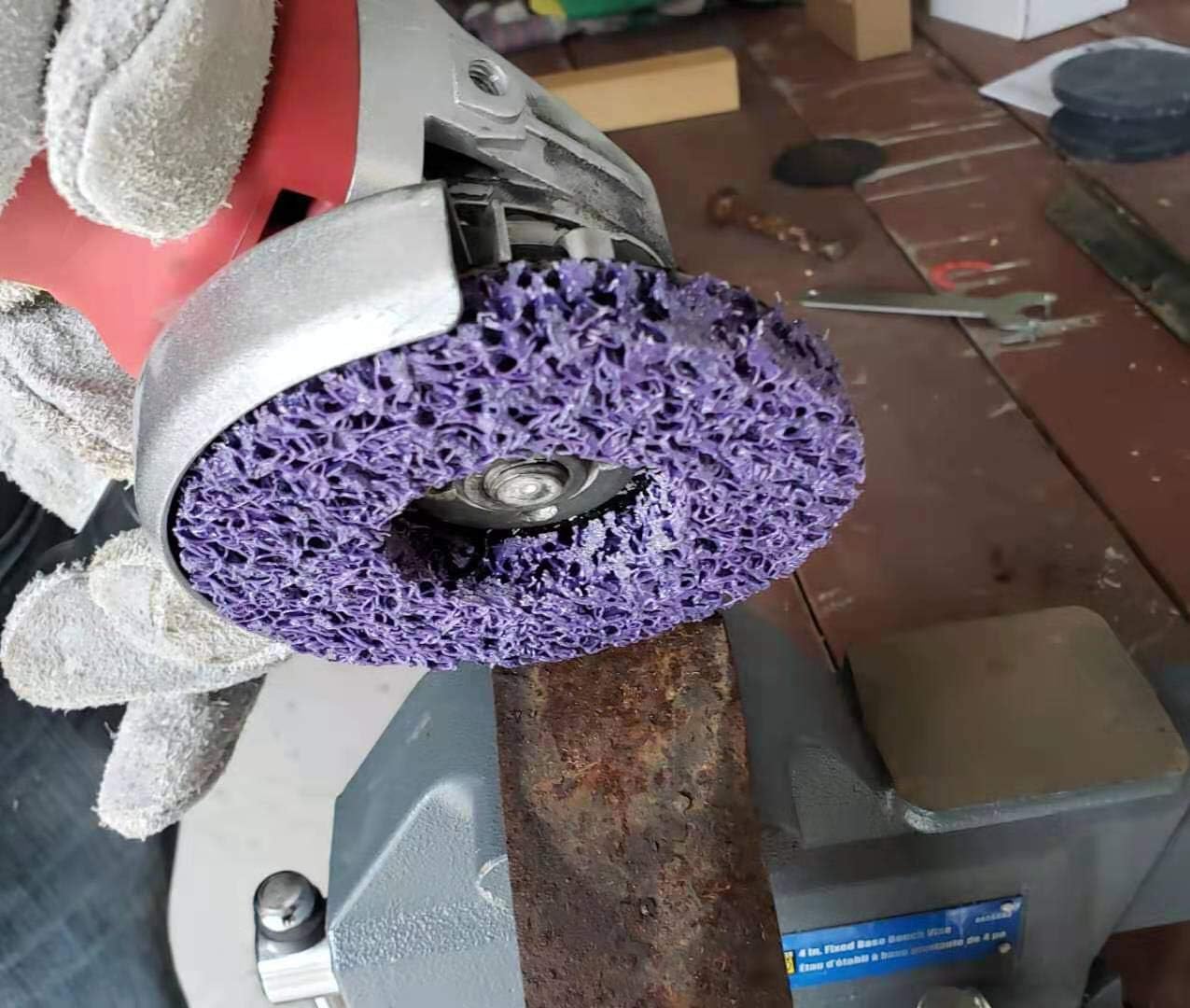 Disques à décaper et nettoyer WA 6", disque à décaper facile violet pour meuleuse d'angle, traitement de surface robuste, élimination de la rouille, de la peinture, de la colle, du détartrage (grossier), tr/min 10 200