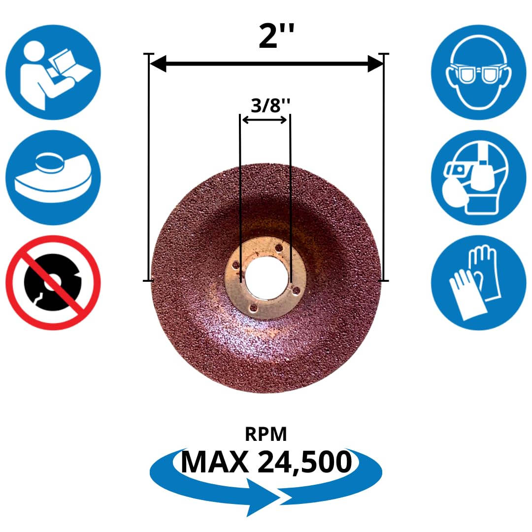10 PACK 2" Die Grinder Grinding Wheels with Mounting Mandrel