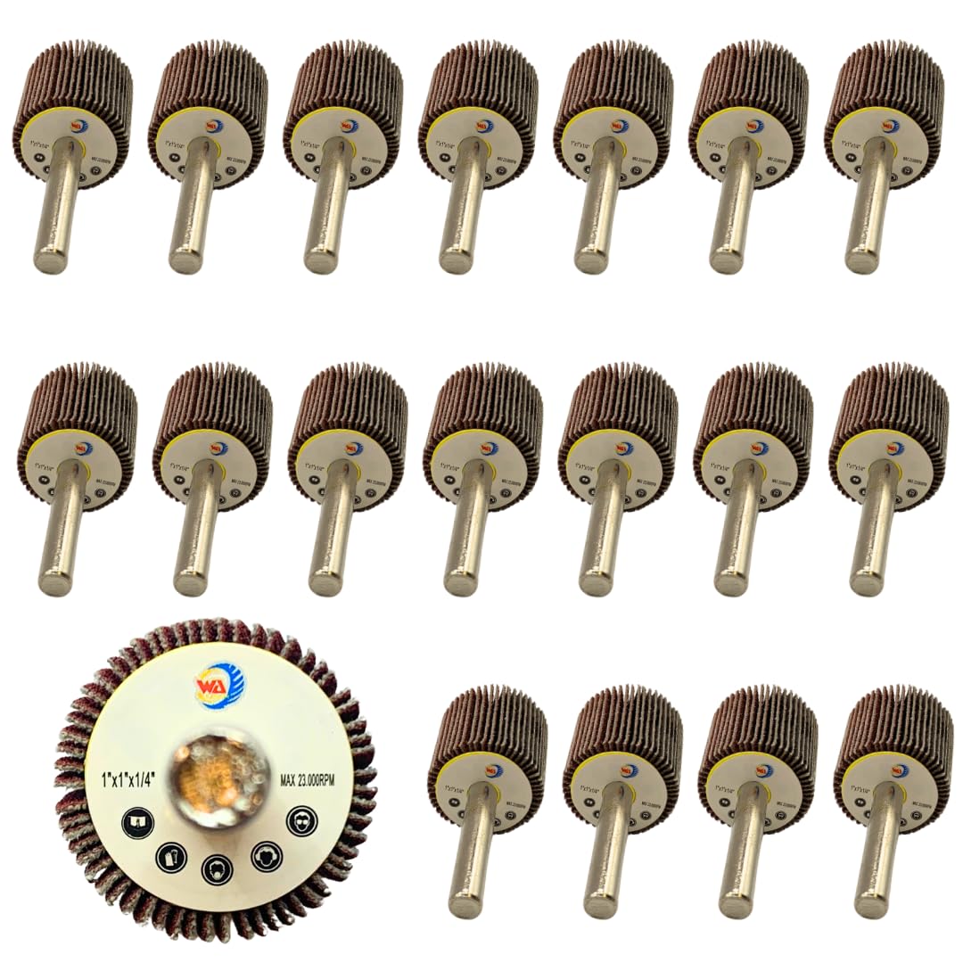 WA 18PAQUETE - Muelas abrasivas de láminas montadas duraderas de alto rendimiento, grano surtido 6x60#, 6x80#, 6x120#, Muelas abrasivas de óxido de aluminio con forma cónica