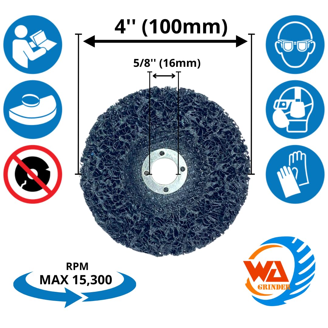 5 PACK 4" x 5/8" Strip Discs Paint Removal Disc, Strip & Clean Discs for Angle Grinders