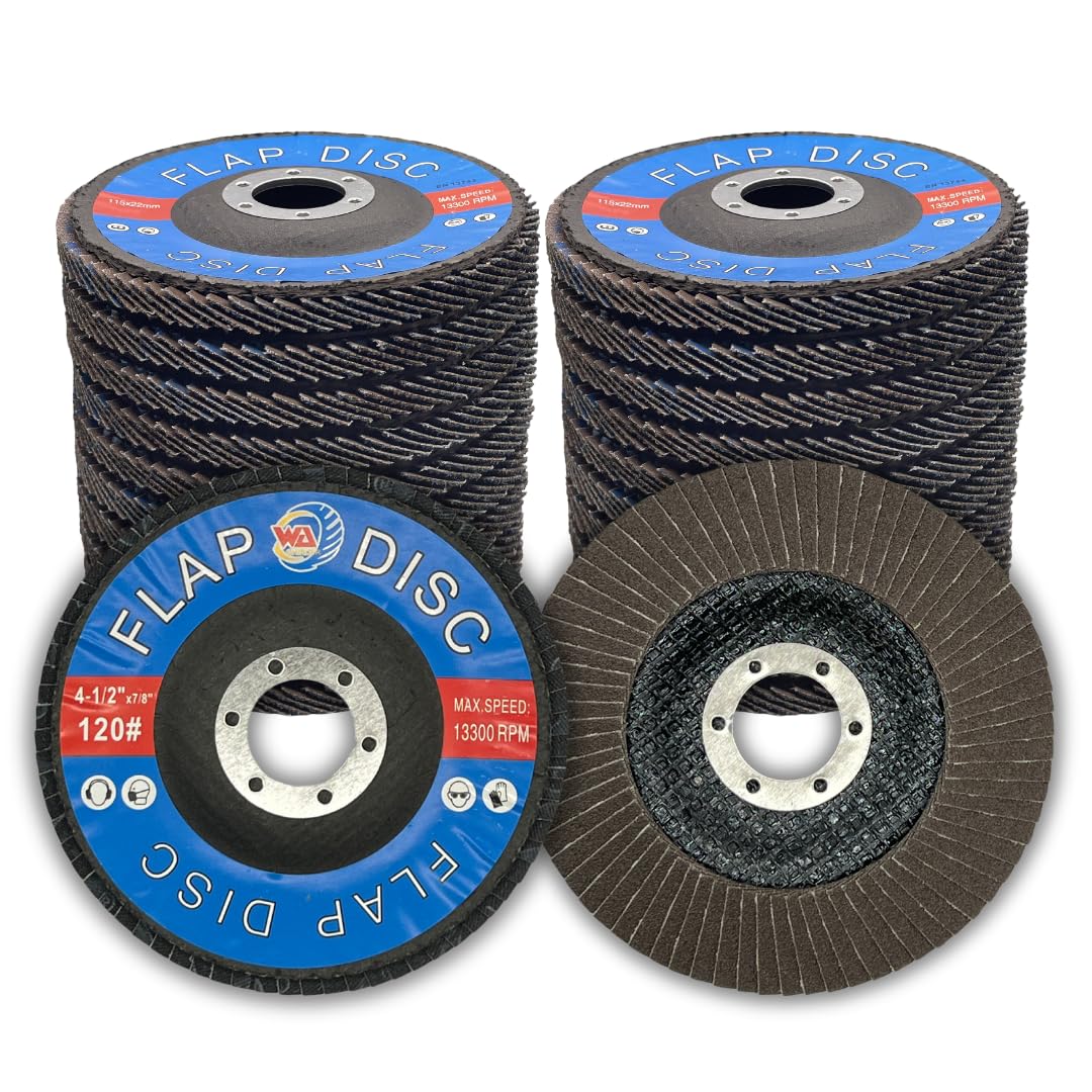 Whitby Abrasives 4-1/2 inch assorted zirconia and alumina flap discs, 22 pack