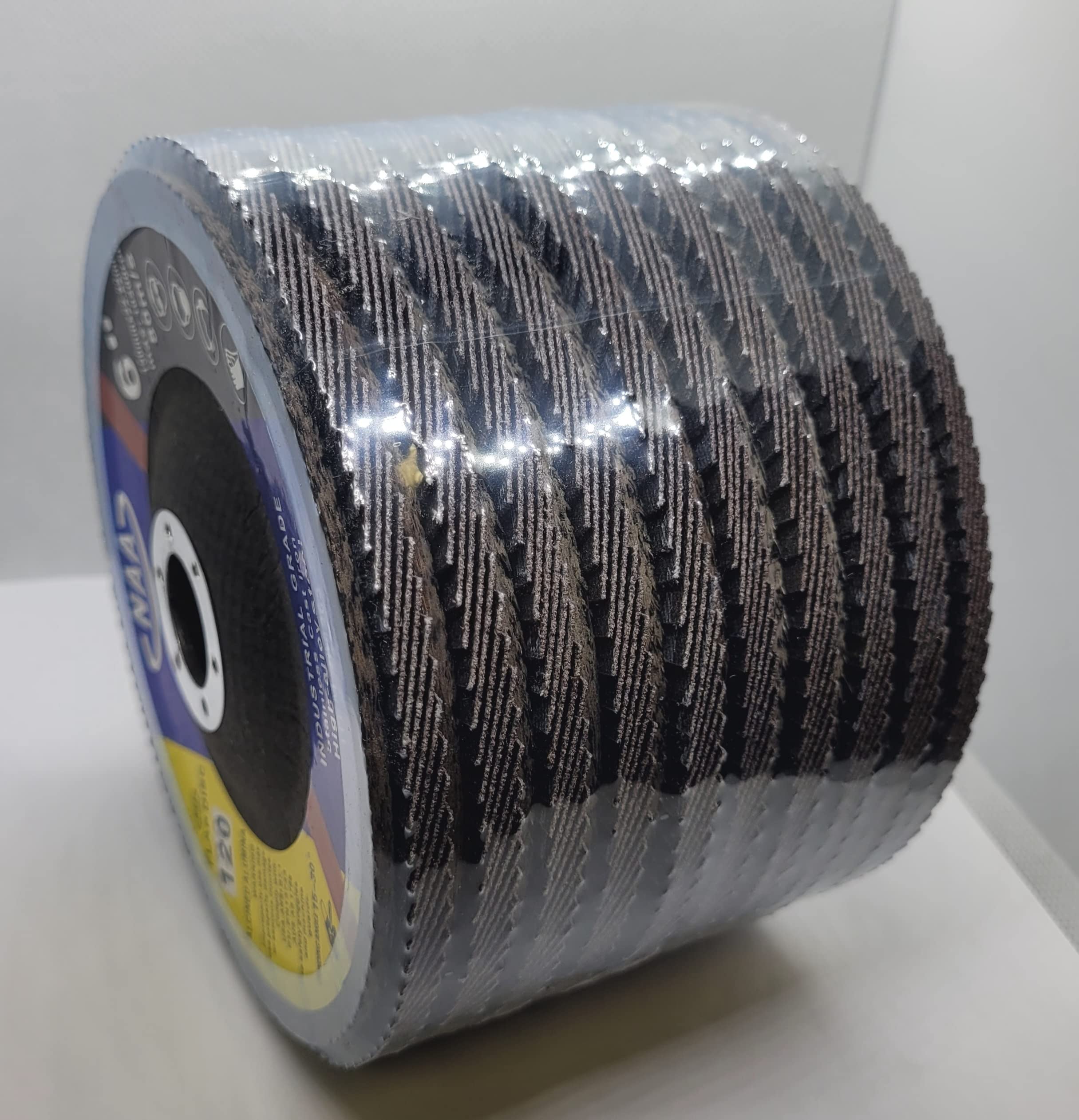 10 UNIDADES - Discos de láminas de 6" x 7/8" pulgadas, 120 granos, discos de lija de alúmina calcinada de densidad, muela abrasiva para amoladora angular, funciona en metal/acero inoxidable/carpintería, 6 pulgadas (150 mm x 22 mm), T29, grano 120