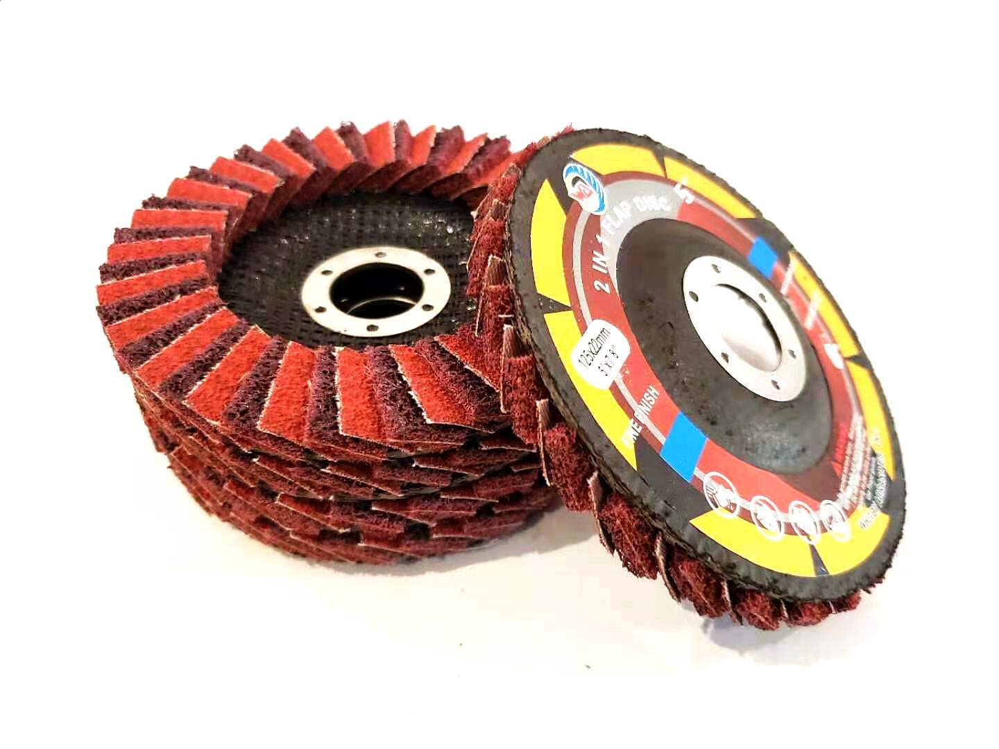 WA 5PACK - Disque à lamelles de conditionnement de surface 5" x 7/8", Disque de ponçage de finition interfolié 2 en 1, Ébavurage/Dérochage/Polissage/Finition en une seule étape, Meule de finition fine pour meuleuse d'angle moyenne T27