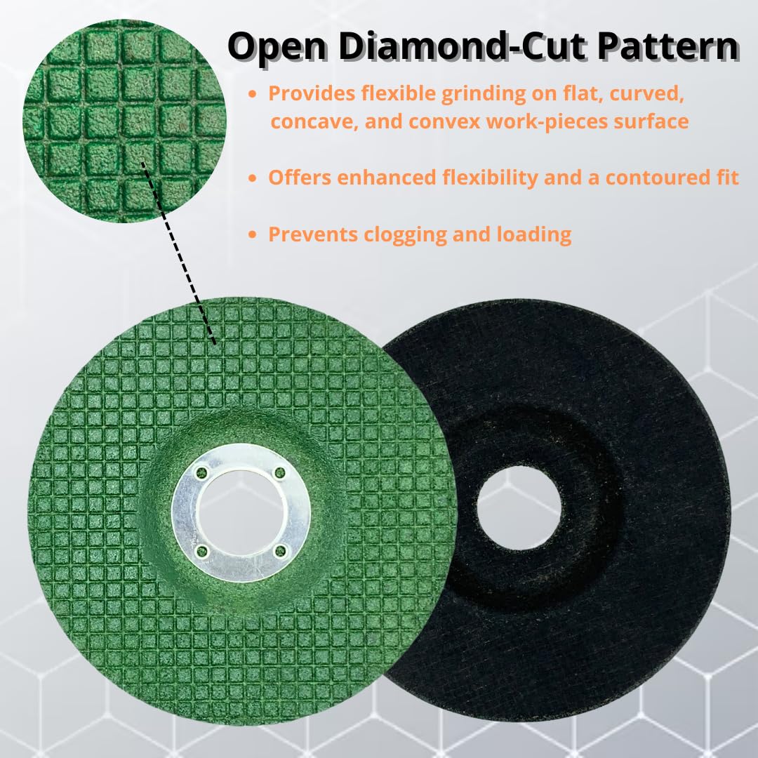 25 PACK 4" x 1/8" x 5/8" Flexible Grinding Wheels, 60 Grit