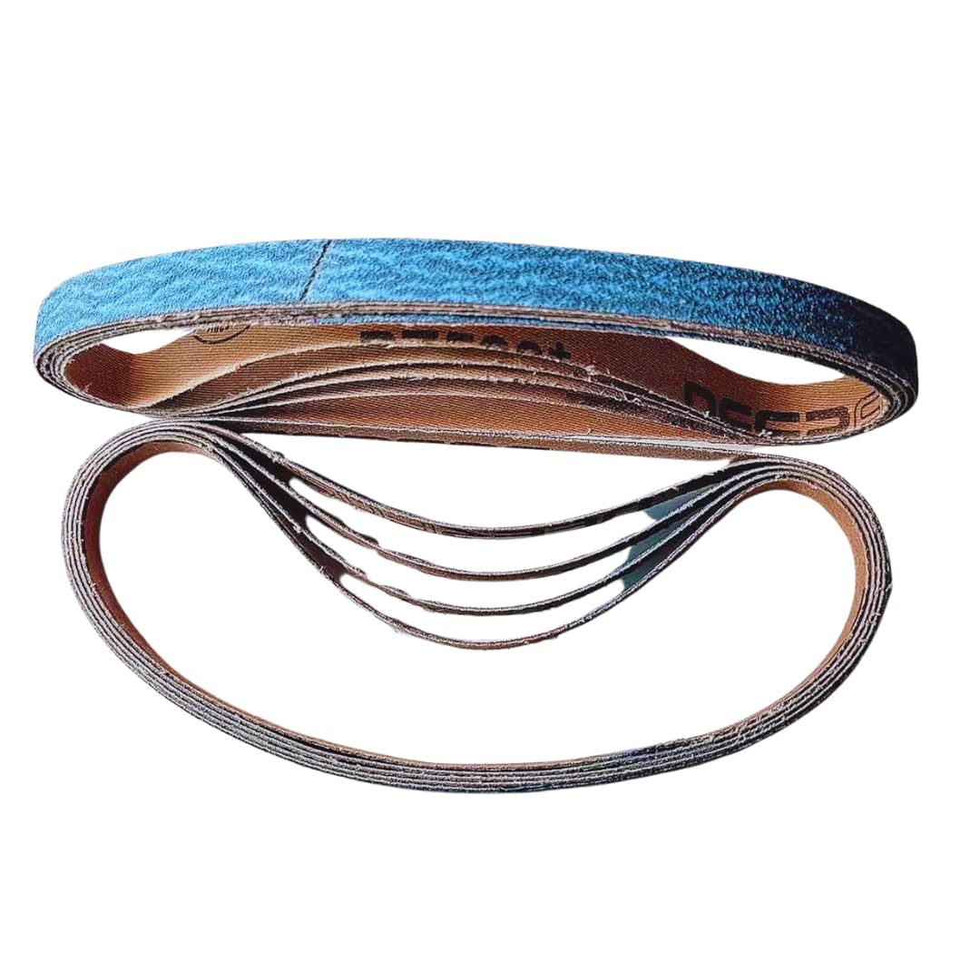 WA PAQUETE DE 10 - Banda de lijado de zirconio premium de 1/2" x 18"