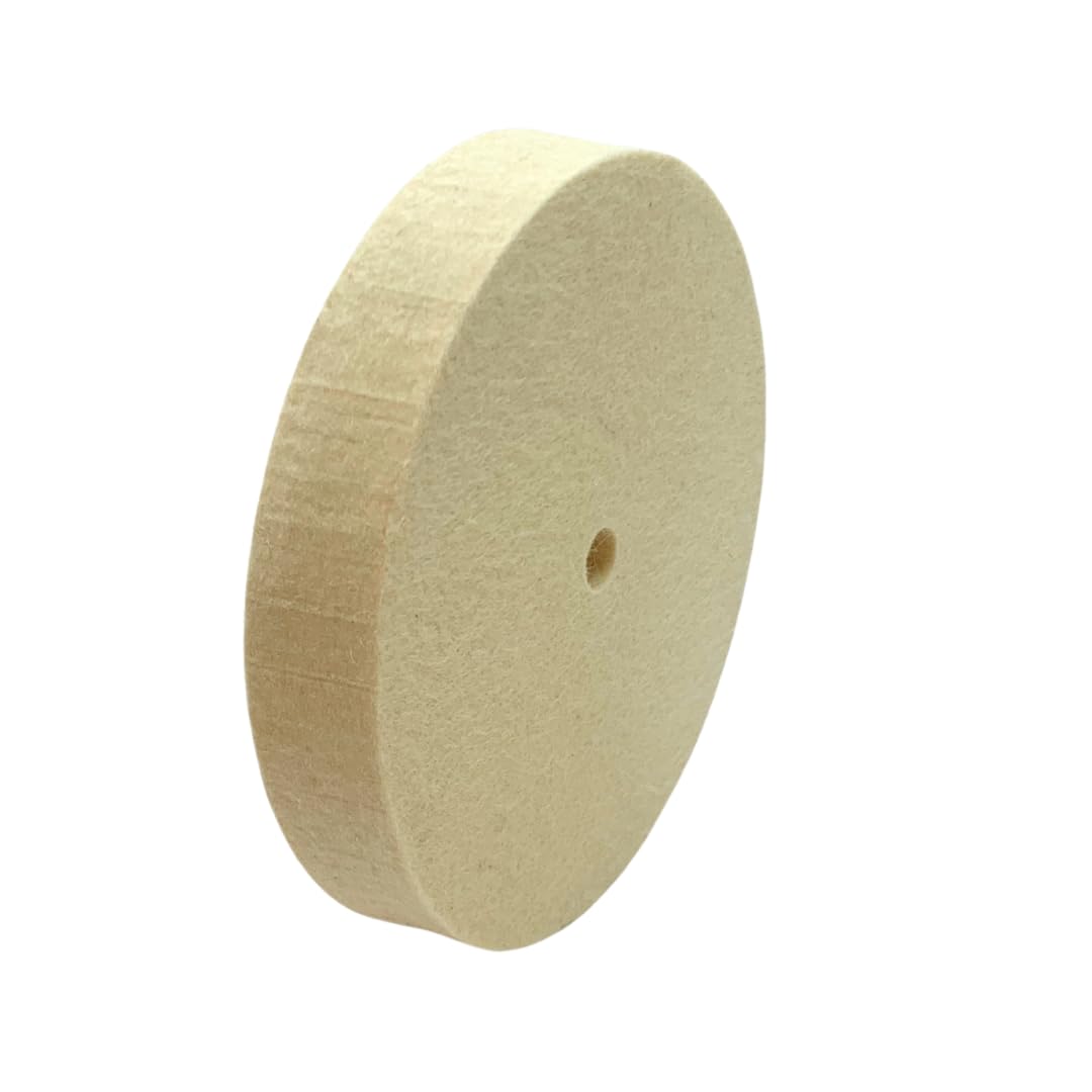 WA Rueda de pulido de lana de 6"x1", fieltro de lana fina comprimido, eje de 1/2", rueda de pulido de lana para esmeriladora de banco, pulido y abrillantado de joyas/metales/aceros inoxidables, 6"x1"x1/2"