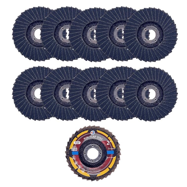 10 PACK 2" Mini VSM Zirconia Flap Discs with 3/8" Arbor