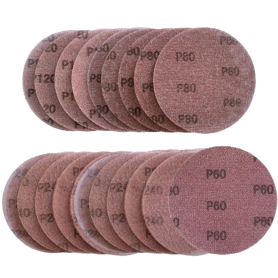 Whitby Abrasives 6 inch mesh hook and loop sanding discs, assorted grit, 50 pack