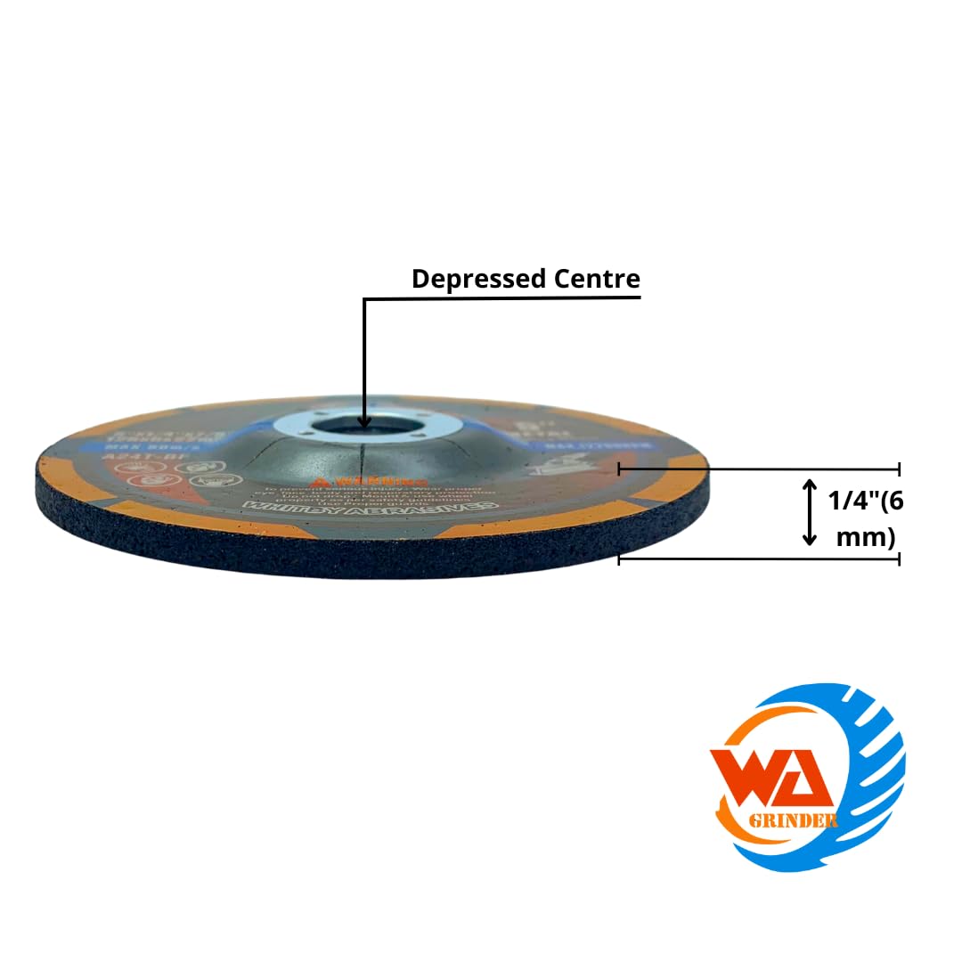 25 PACK 5" x 1/4" x 7/8" Industrial Grade Depressed Center Grinding Wheels for Angle Grinder