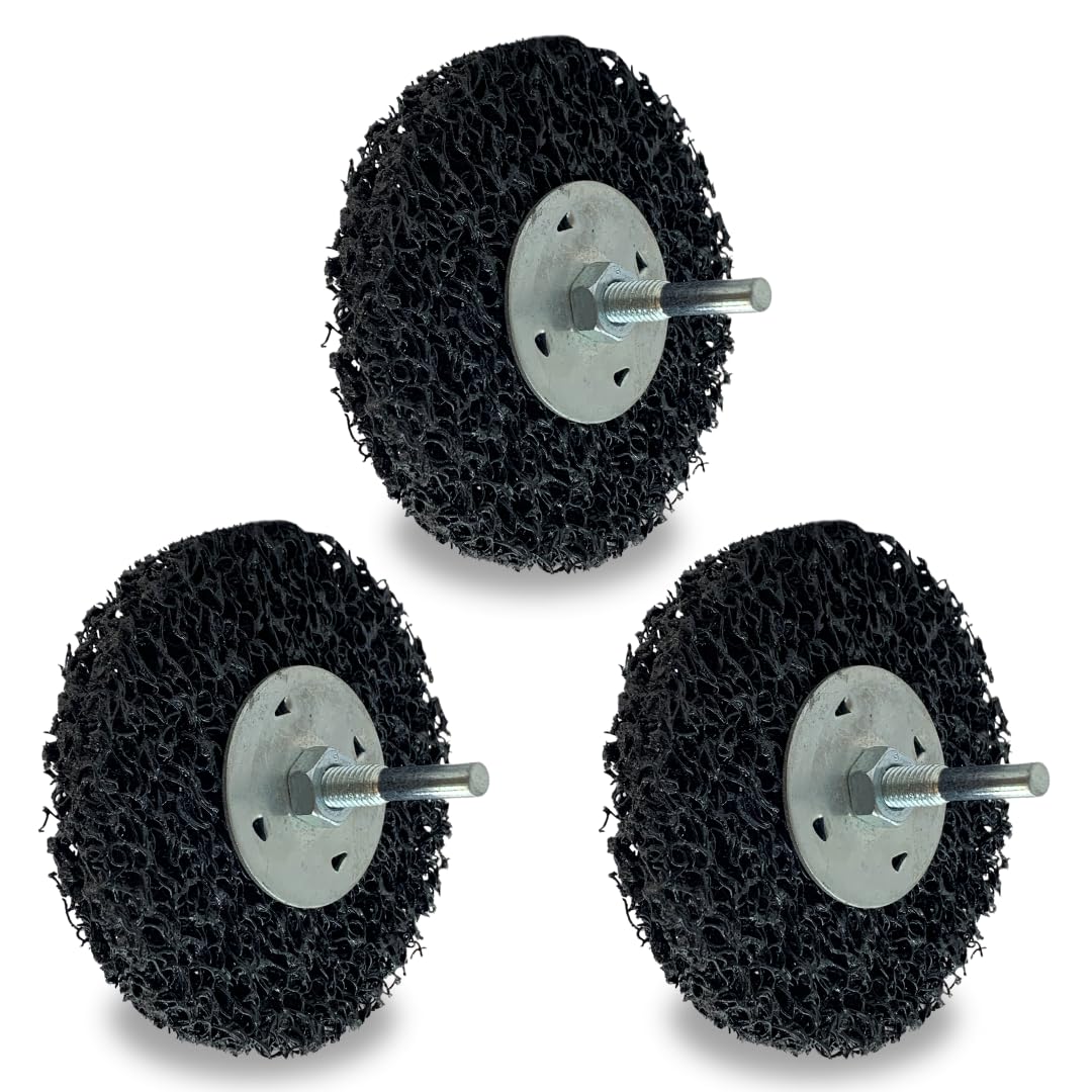 Whitby Abrasives 4 inch strip and clean discs with 1/4 inch shaft, 3 pack