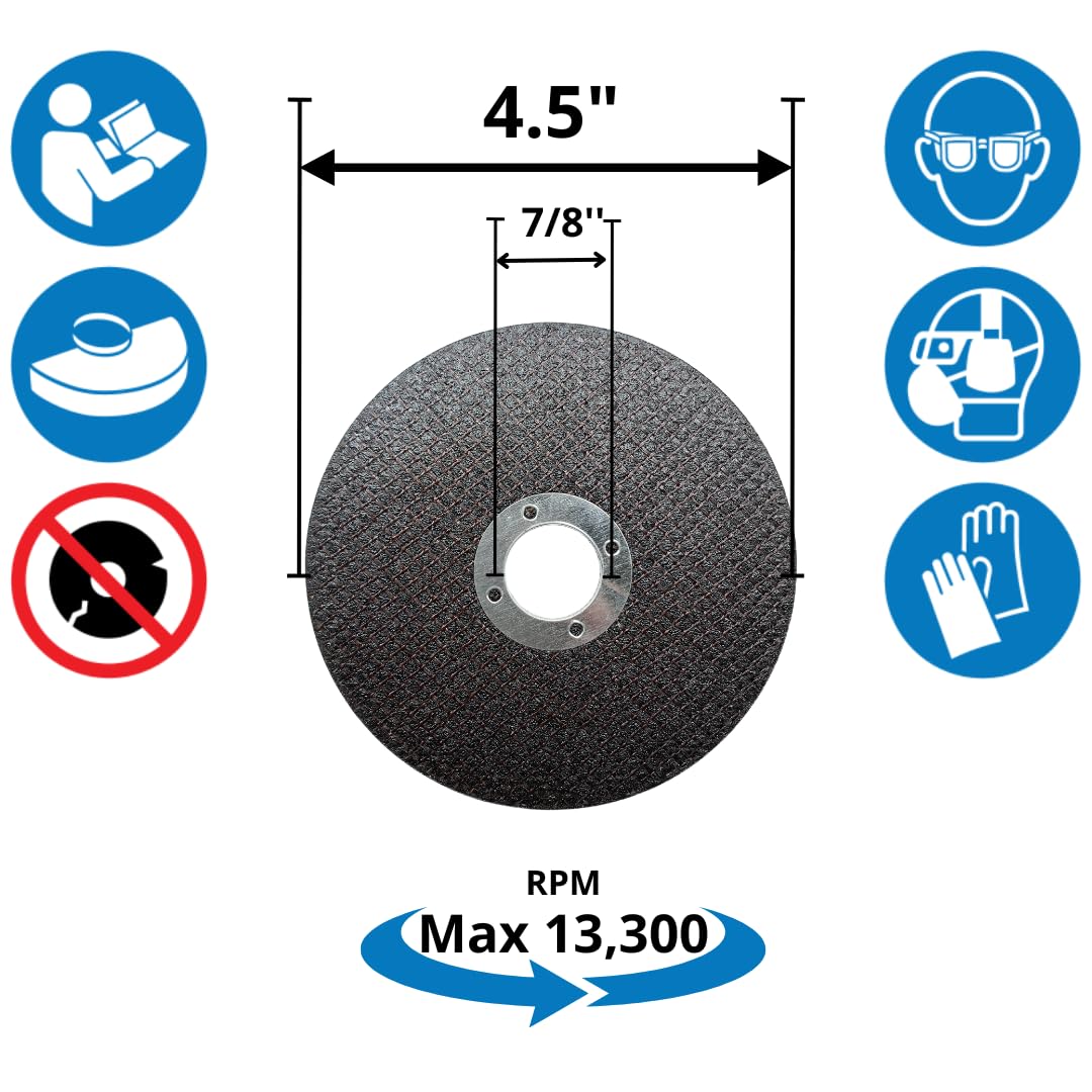 WA 50 Pièces - Disque à tronçonner 4 1/2", Disques à découper 4-1/2" x0.045"x7/8" pour Métal et Acier Inoxydable, Disque à tronçonner pour Meuleuse d'Angle, Découpe Rapide du Métal à Usage Général (LOT DE 50)