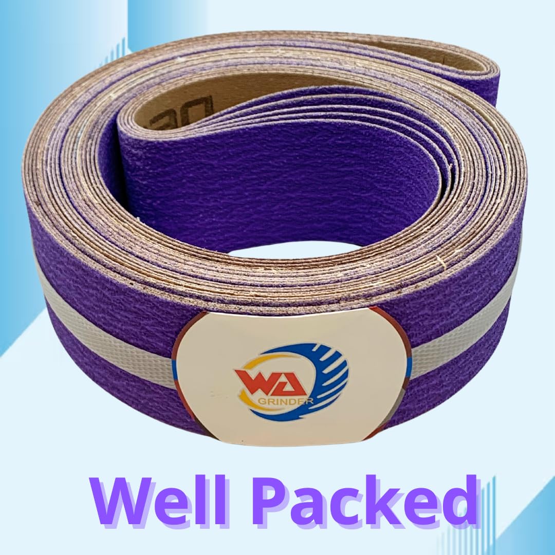WA 5PCS - 2"x72" Cinta de lija de zirconio/cerámica morada para pulido de metales