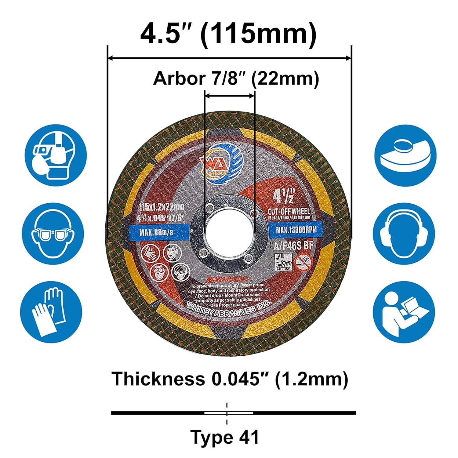 20 PACK 4-1/2" Grinding & Cutting Wheels Combo Set for Angle Grinder