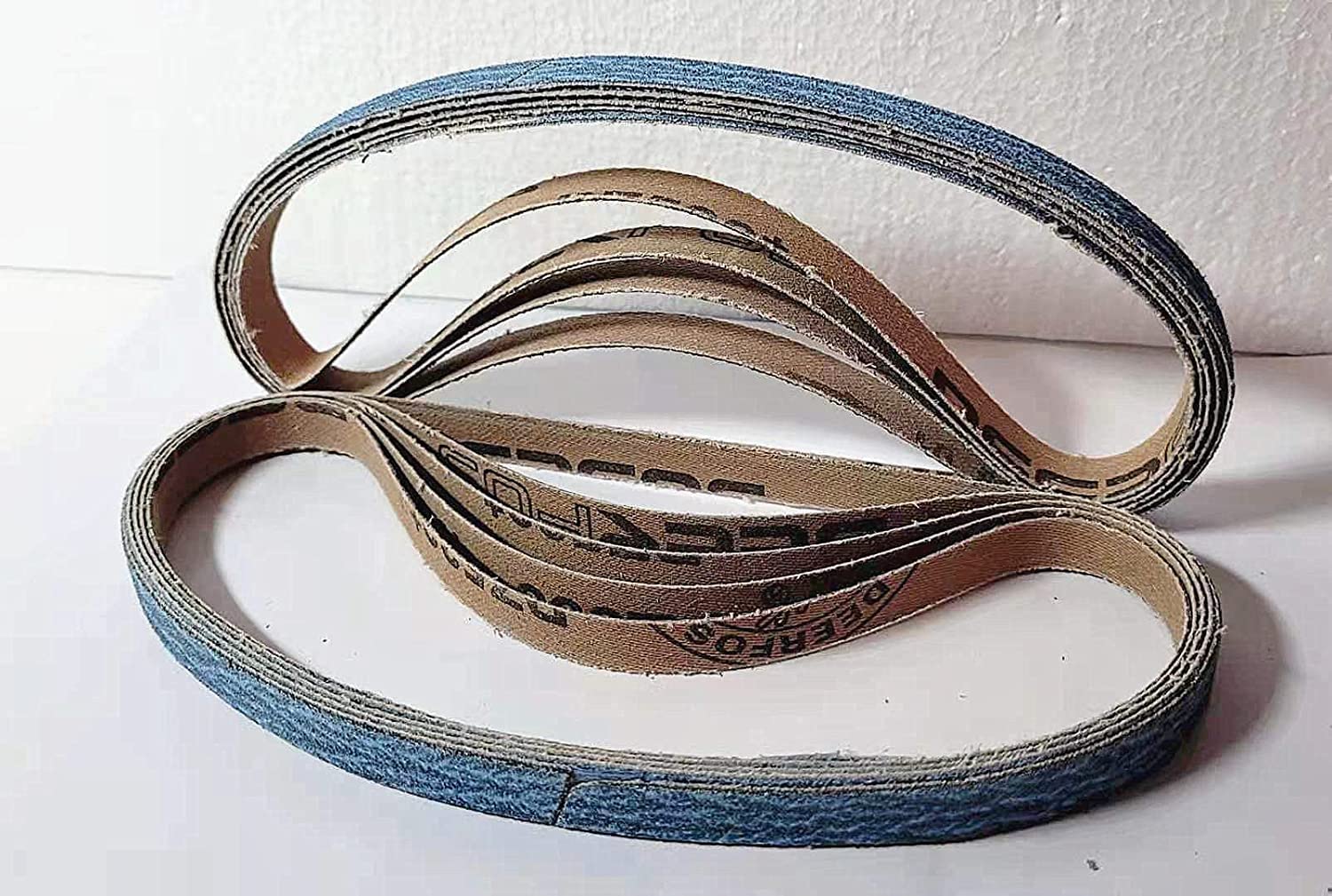 Lot de 10 bandes abrasives en zircon 20x520mm (3/4" x 20-1/2")