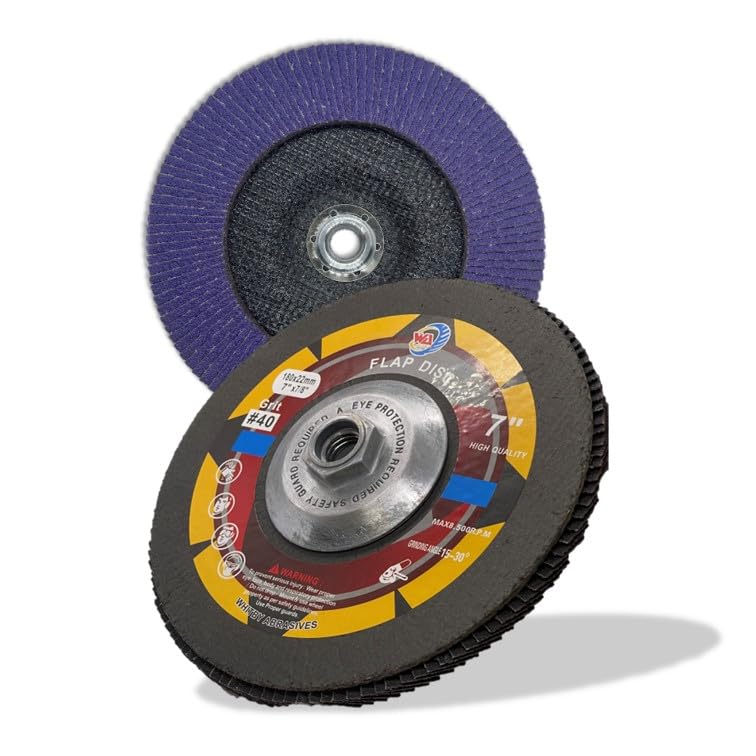 Disque à lamelles en zircone/céramique WA 7", alésage fileté 5/8"-11, T27, grain #40