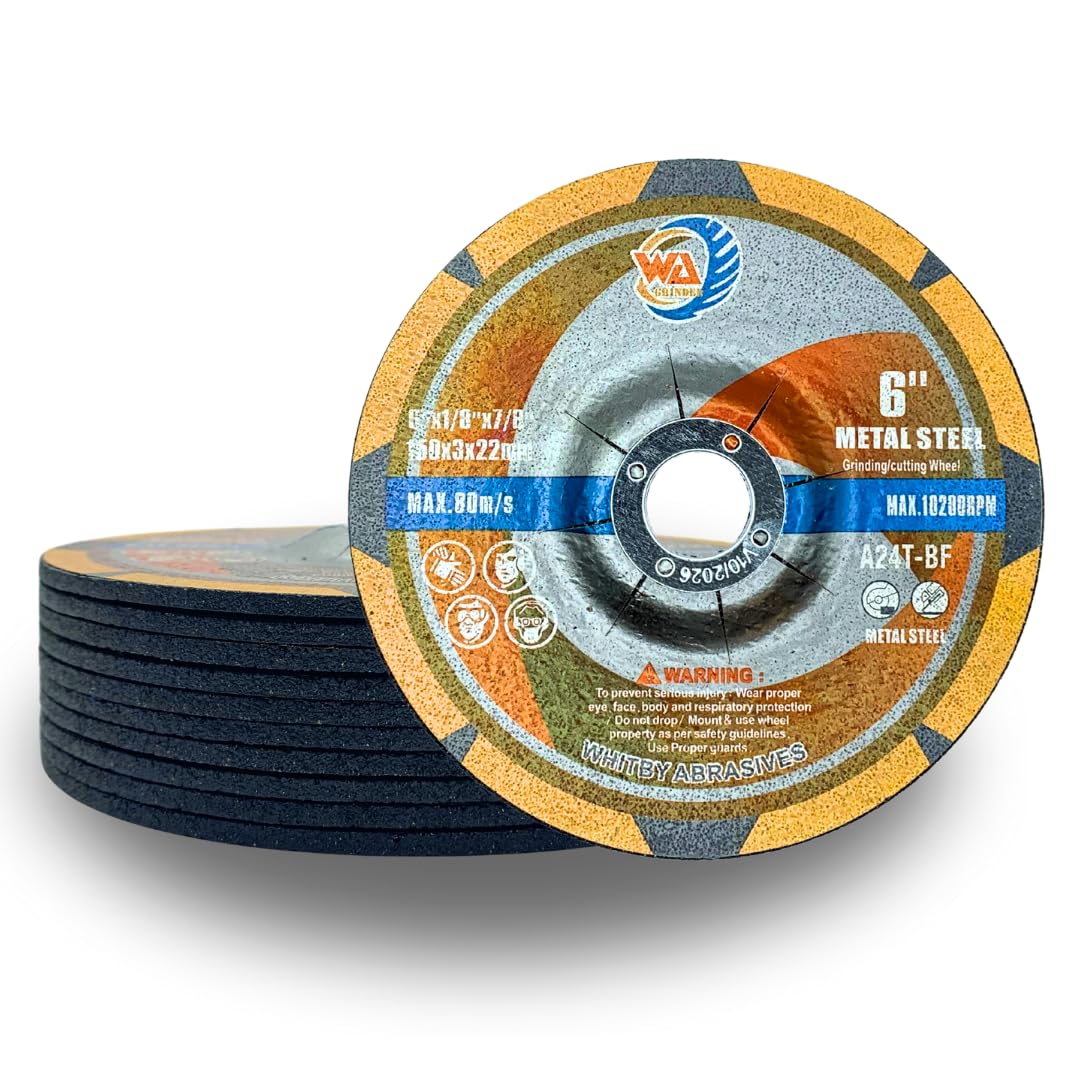 Disco de corte WA de 1/8" para amoladora angular, disco de corte de metal de uso general de centro deprimido de 1/8" X 7/8", para metal, hierro, acero