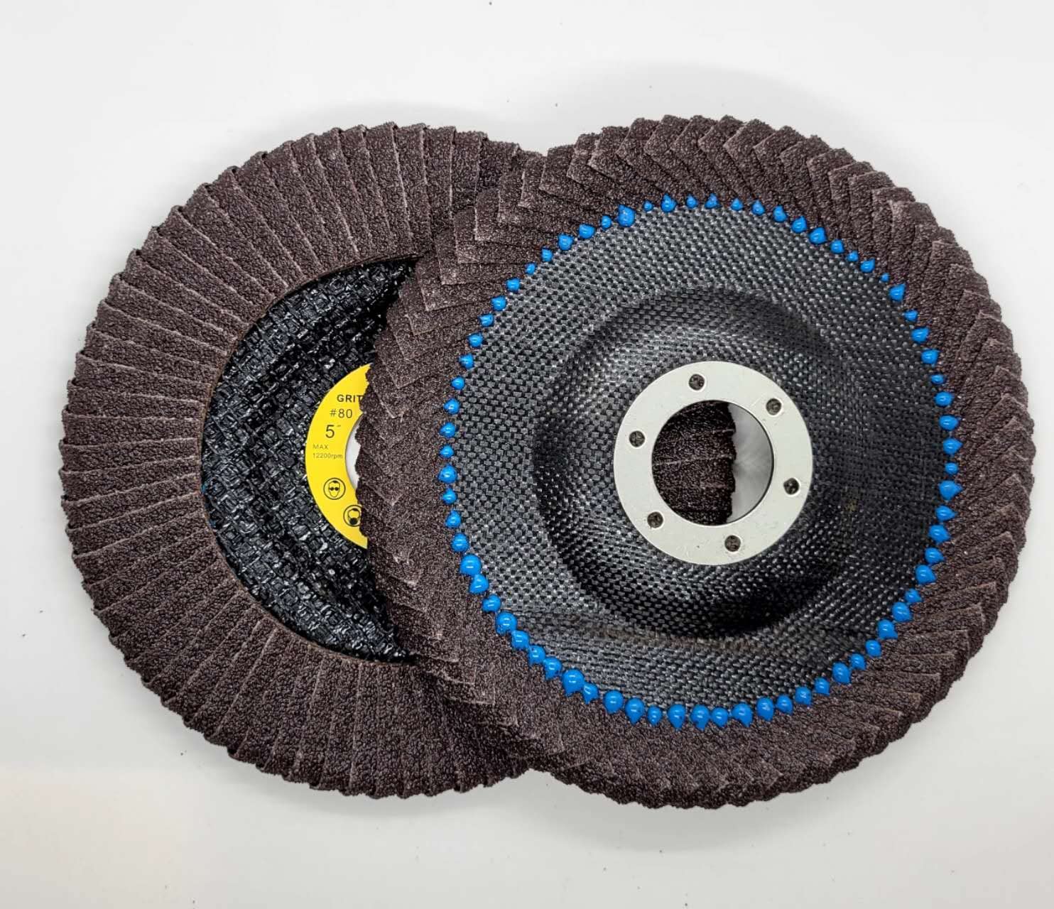 WA PAQUETE DE 5 - Disco de láminas de alúmina calcinada de borde curvo de 5" x 7/8"