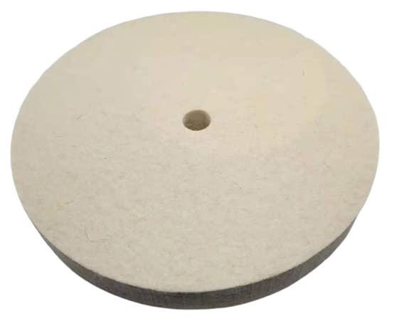 WA Rueda de pulido de lana de 8"x1", Fieltro de lana fina comprimida, Eje de 5/8", Rueda de lana para pulir para esmeriladora de banco, Pulido y bruñido de joyas/metal/aceros inoxidables, 8"x1"x5/8"