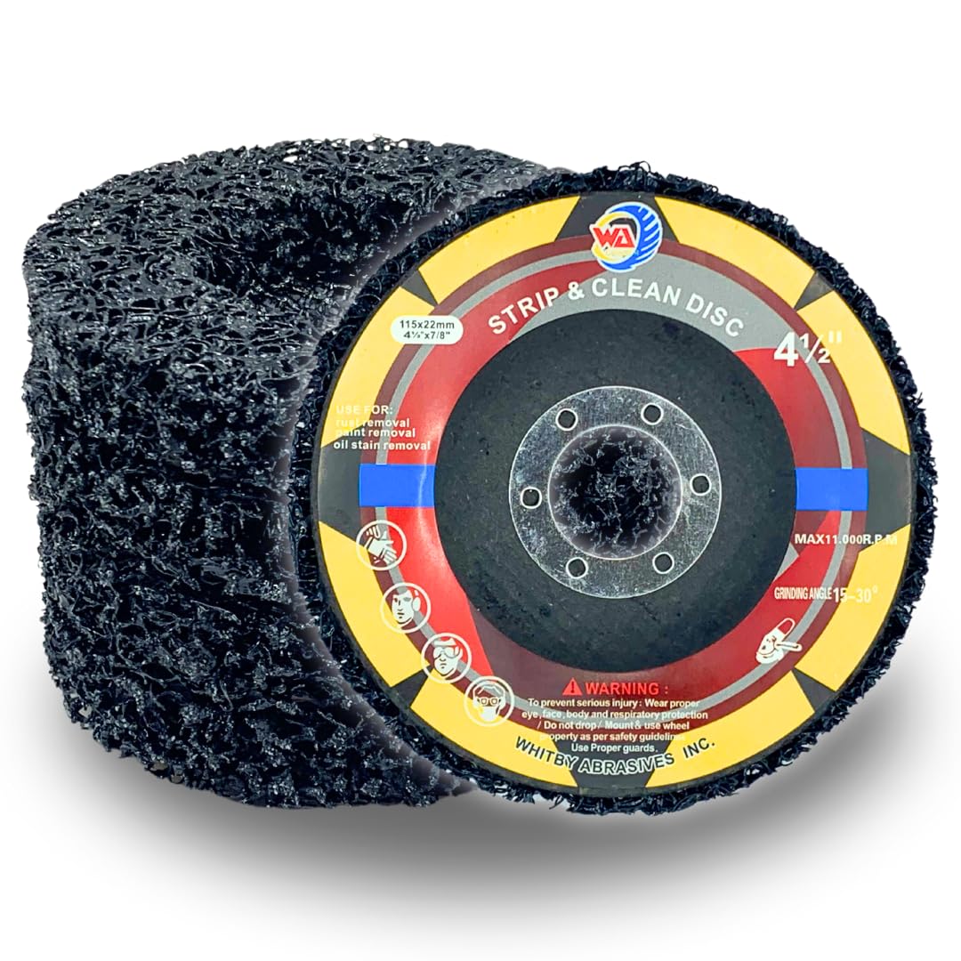 Whitby Abrasives 4-1/2 inch strip and clean discs for angle grinders, 5 pack