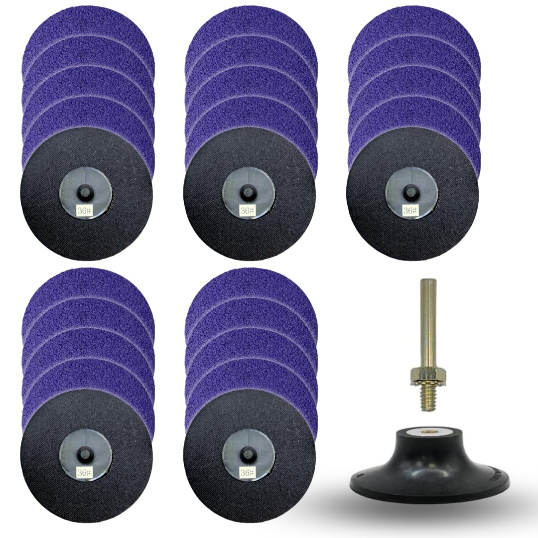 Disco de lijado de circonita morada con soporte de almohadilla de vástago de 1/4"
