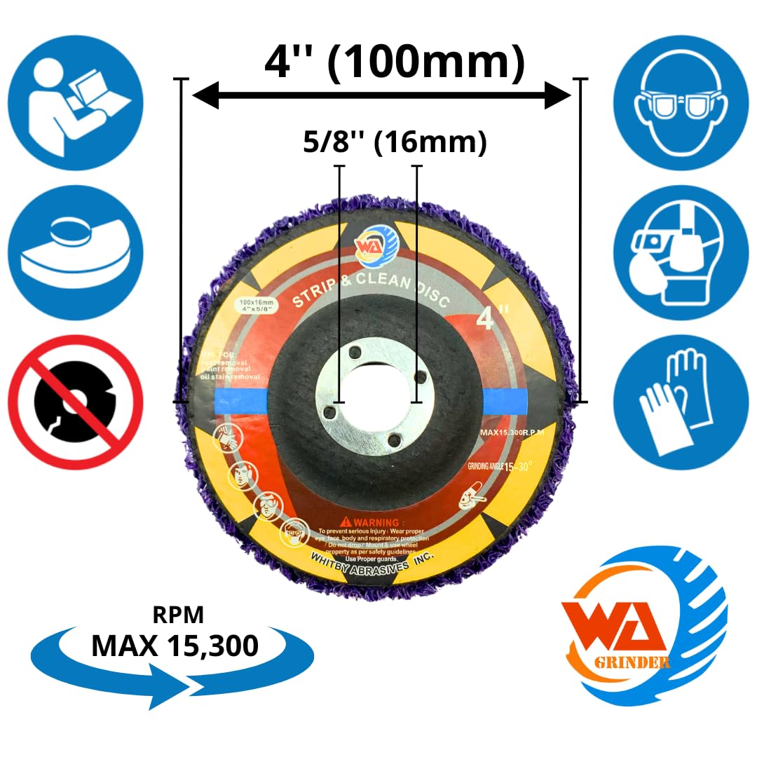 5 PACK 4" Strip & Clean Discs for Angle Grinder