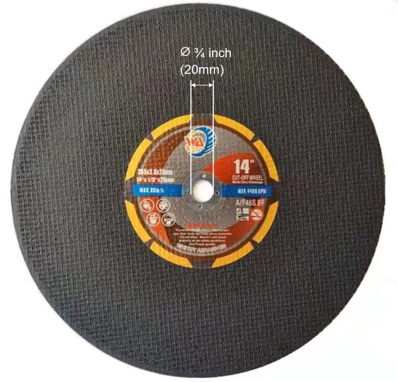 5 PACK 14" x 1/8" x 20mm Chop Saw Cut-Off Discs for Metal & Stainless Steel