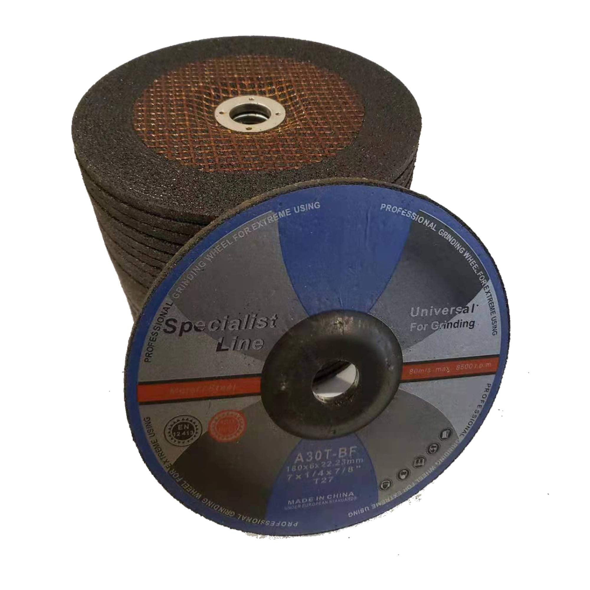 25 PACK 7" Grinding Wheel, 7" x 1/4" x 7/8" Depressed Center Grinding Wheel Used on Angle Grinder