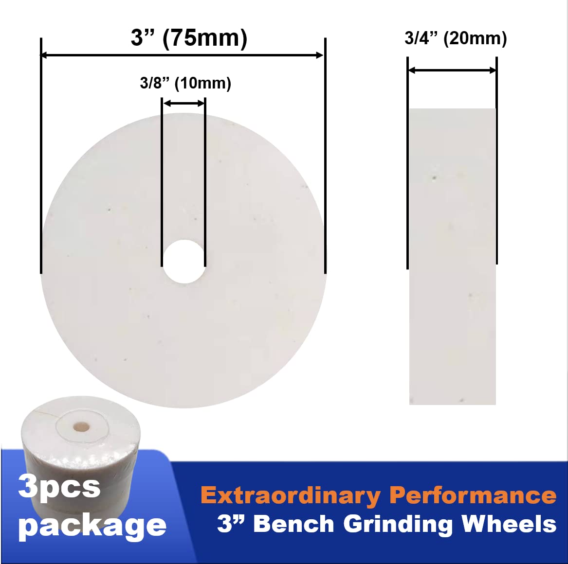 Whitby Abrasives 3 inch silicon carbide rotary grinding stone