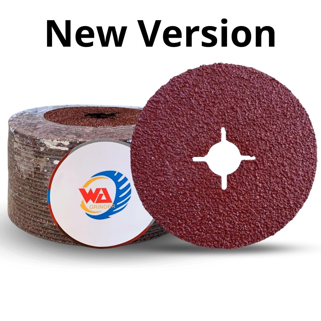 25 PACK 5" x 7/8" Resin Fiber Sanding & Grinding Discs, 16Ð50 Grit for Angle Grinder