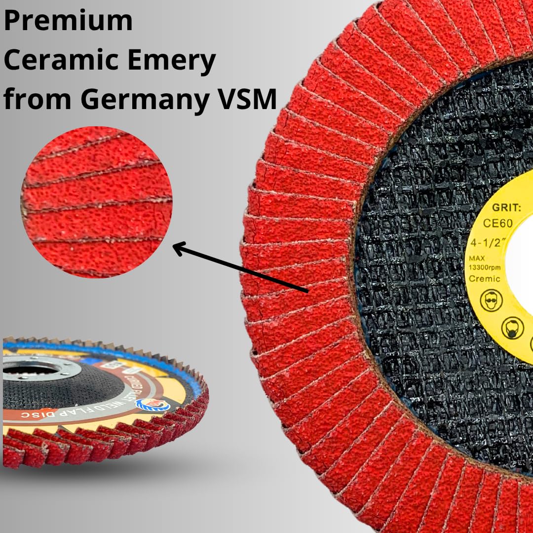 WA 3PCS - Discos de láminas de cerámica VSM para soldadura de filete con borde semicurvo
