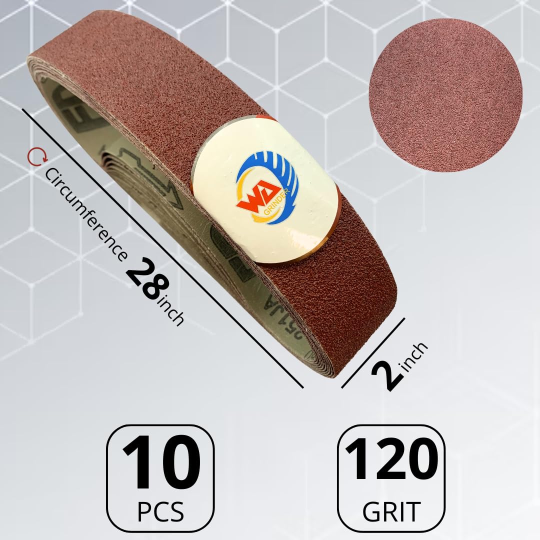 WA 10PACK - 2" x 28" Banda de lija Óxido de aluminio