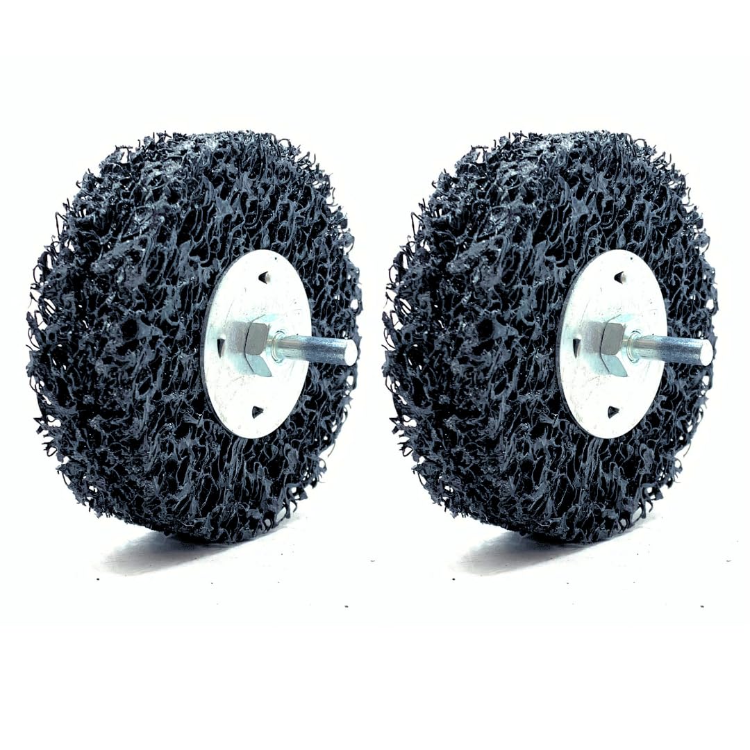 Whitby Abrasives 4 inch strip and clean discs with 1/4 inch shaft, 2 pack