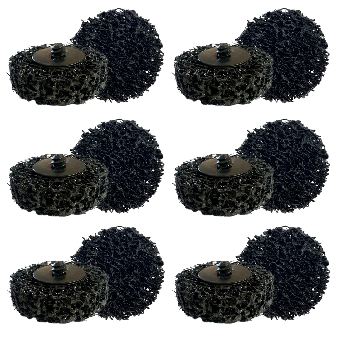 Whitby Abrasives 2 inch mini quick change strip and clean discs, black, 12 pack