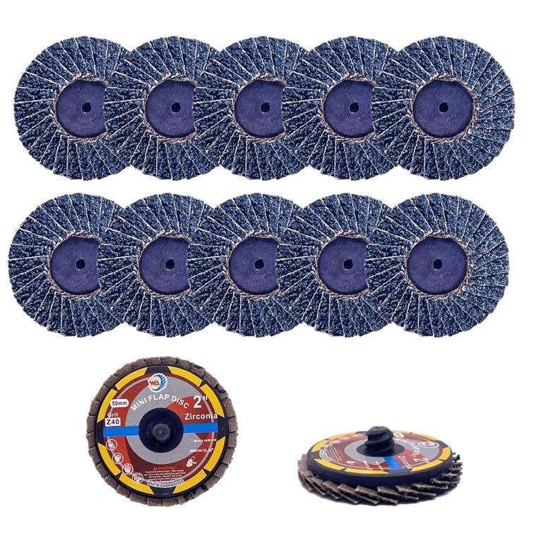 Whitby Abrasives roll lock mini zirconia flap discs, 10 pack