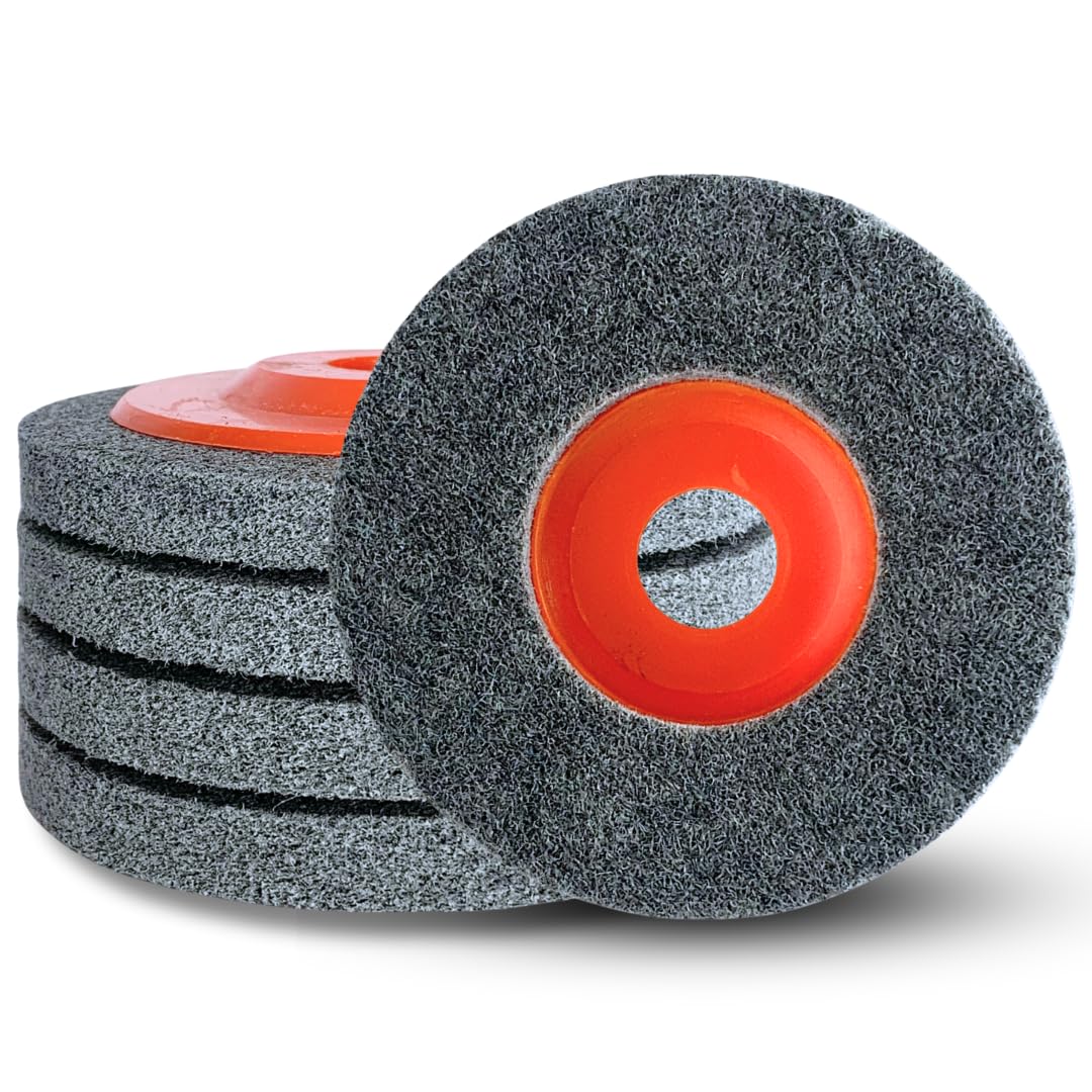 Whitby Abrasives 4-1/2 inch nylon fiber polishing discs, 240 grit, 5 pack